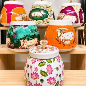 Colourful Printed Metal Jars