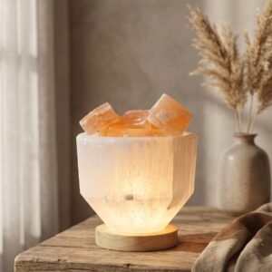 Selenite Fire Bowl Lamp