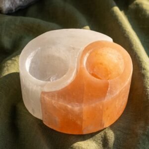 Yin & Yang Selenite Candle Base