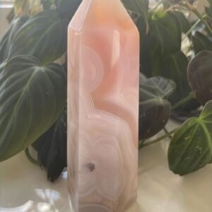 Pink Stripe Agate Tower