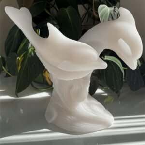 White Jade Dolphin Carving